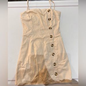 Nasty Gal Womens Dress Bodycon Mini Dress Beige Size 6